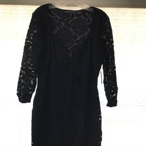 Black plus size lace dress